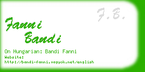 fanni bandi business card